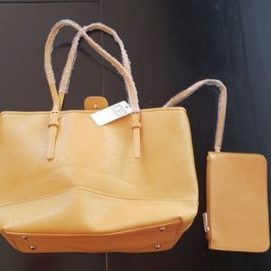 Vegan Leather Mustard Shoulder Bag